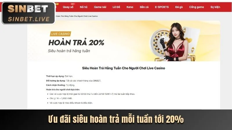 Chương trình hoàn trả tiền mặt h3bet